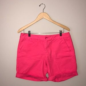 GAP Neon Hot Pink Boyfriend Roll-Up Shorts